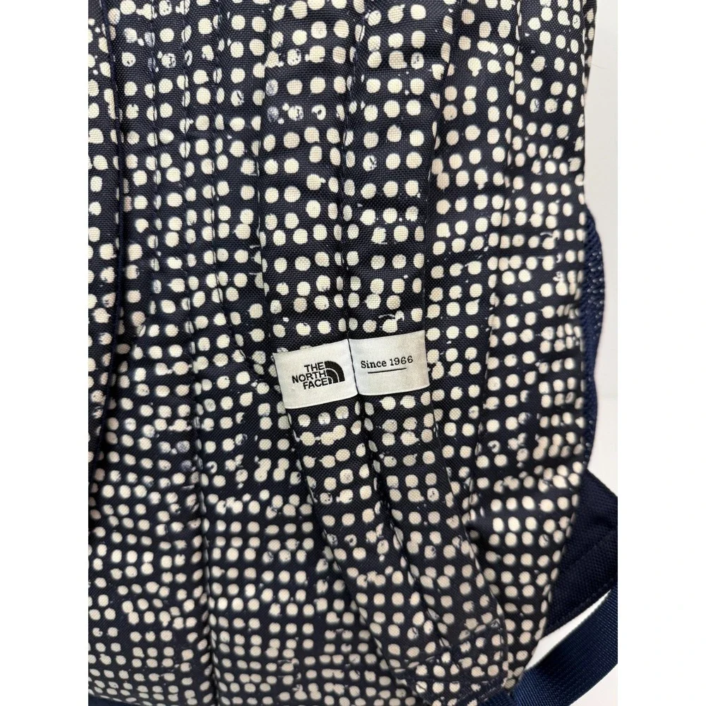 The North Face Wise Guy Backpack Blue White Polka Dot Print Laptop School Hiking - Picture 7 of 11